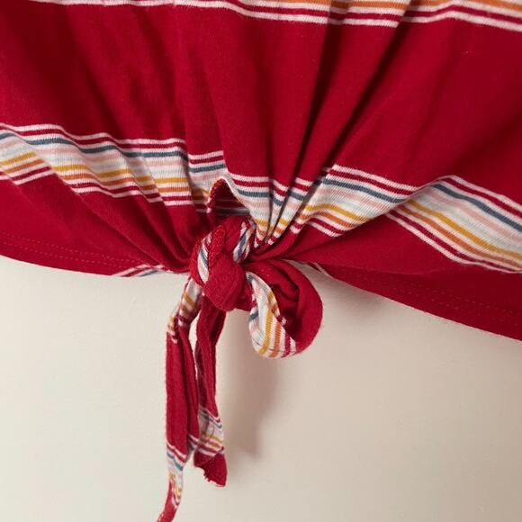 American Eagle Tie Waist Stripped T Shirt Sz M - Picture 4 of 4